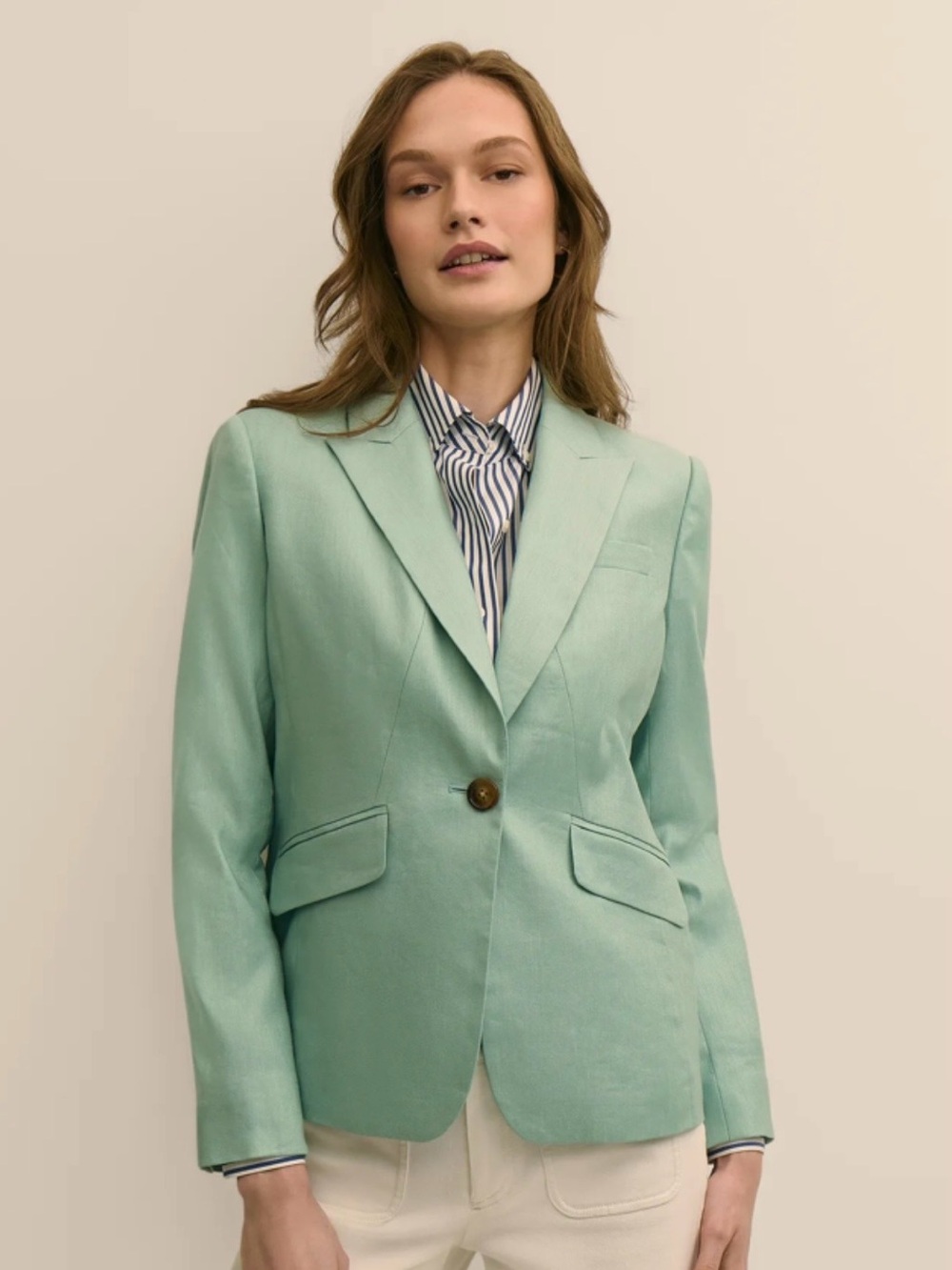 NWT Brooks Brothers Light Teal Linen-Blend Blazer - Picture 2 of 8